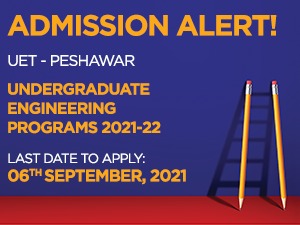 UET - Peshawar Undergraduate Engineering Programs Notice 2021-22