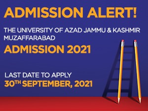 The University of Azad Jammu & Kashmir - Muzaffarabad Admissions-2021-22