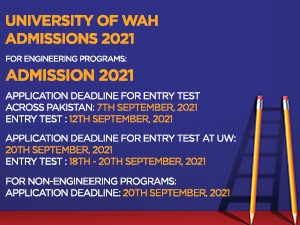 University of Wah Admissions 2021