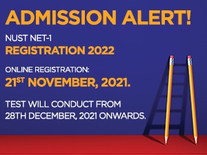 NUST NET-1 REGISTRATION 2022 Online Registration = 21st November, 2021