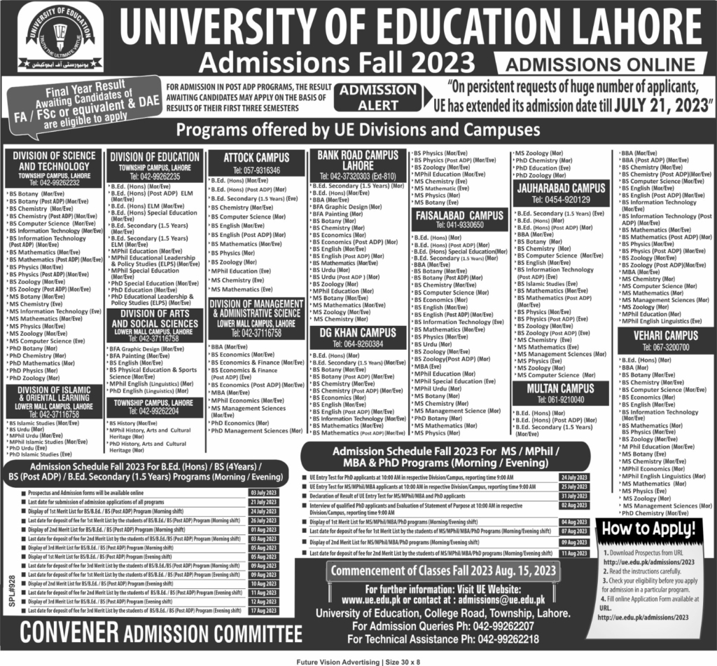UNIVERSITY OF EDUCATION EXTENDED ADMISSION DATES 2023