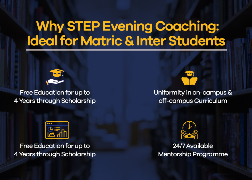 why step evening coaching is ideal for matric & inter students. 