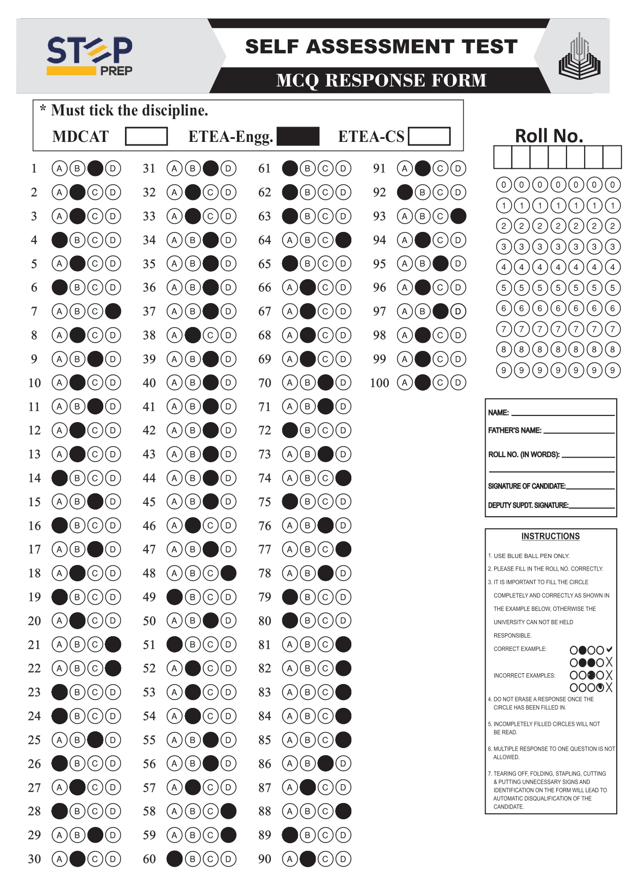 ETEA FSC ANSWER KEY page 0001