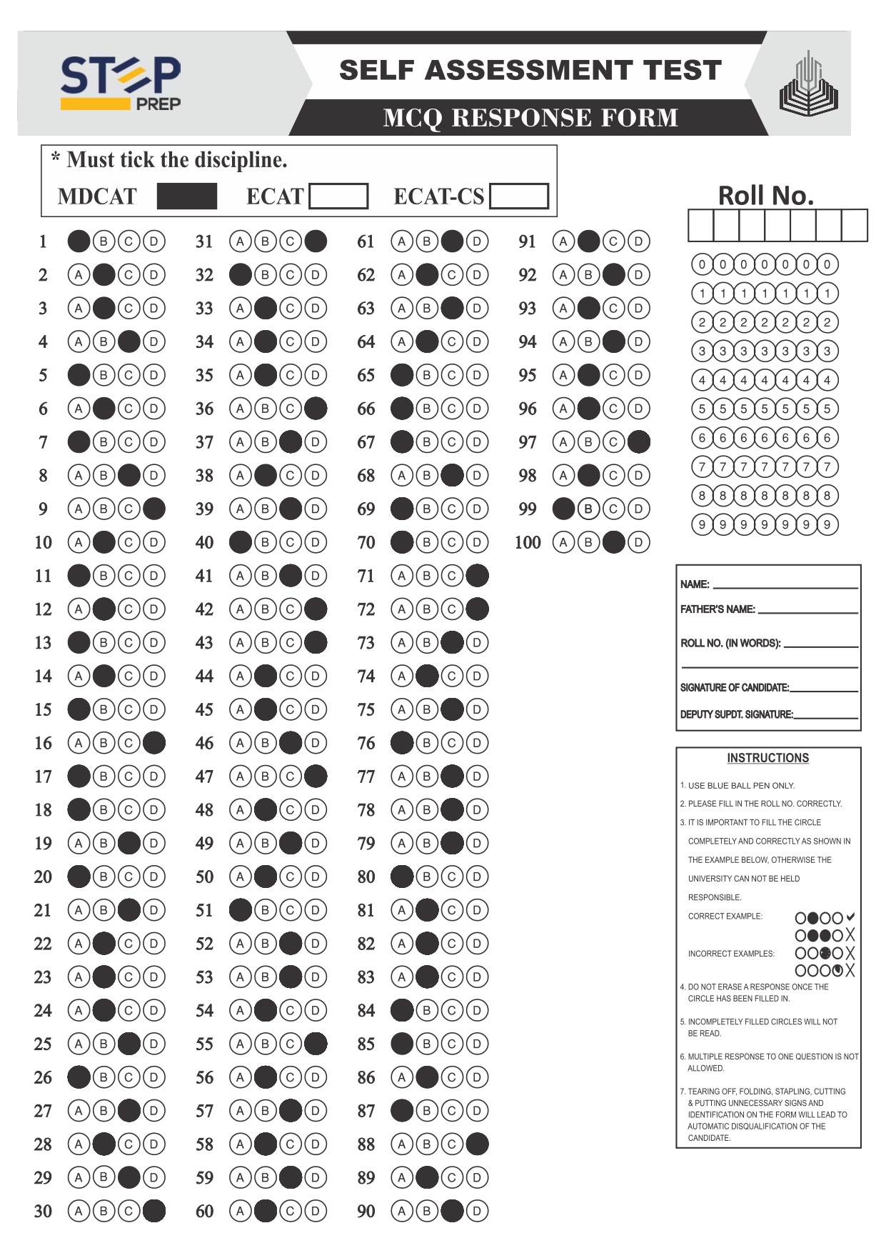 MDCAT ANSWER KEY page 0001 1